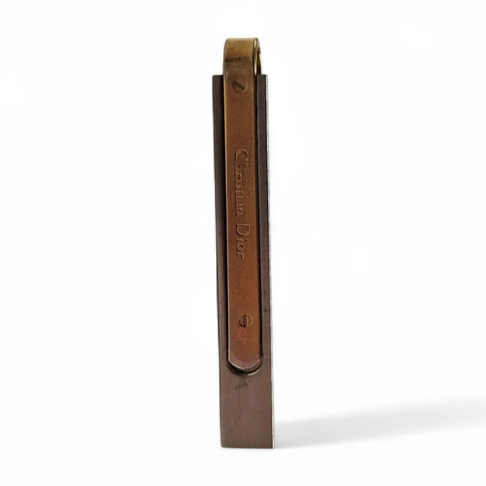 Dior Two Tone Vintage Tie Bar Clip In Silver And Gold